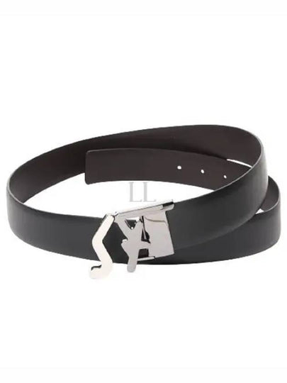 Buckle Leather Belt Black - SALVATORE FERRAGAMO - BALAAN 2