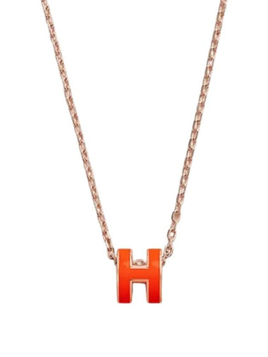 Mini Pop H Pendant Necklace Rose Gold - HERMES - BALAAN 1