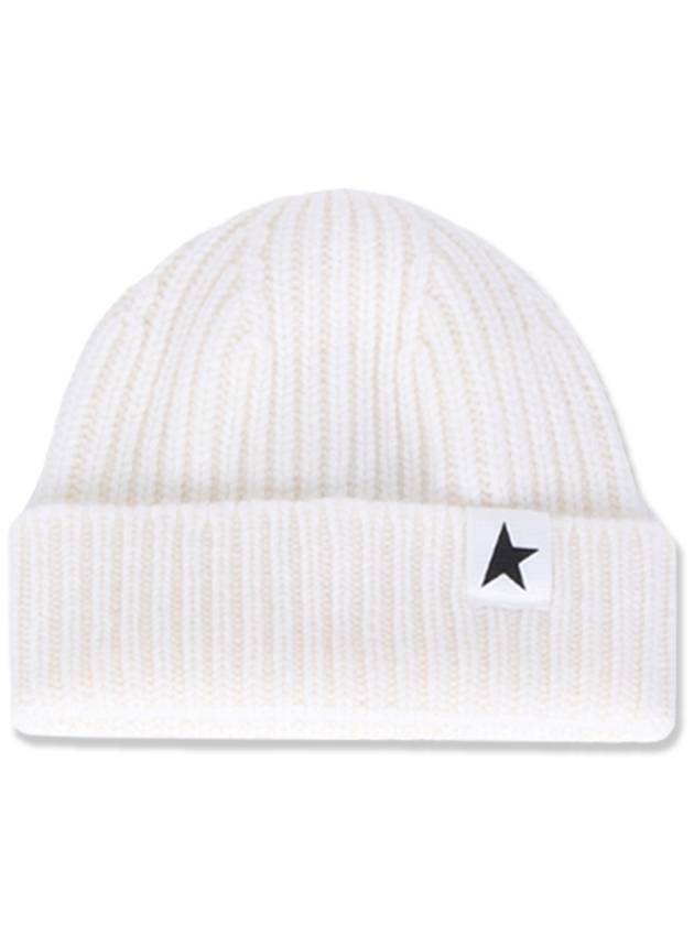 Star Logo Ribbed Wool Beanie Ivory - GOLDEN GOOSE - BALAAN 1