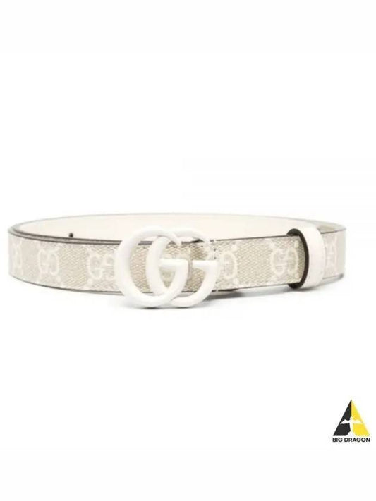 GG Marmont Thin Leather Belt Beige - GUCCI - BALAAN 2