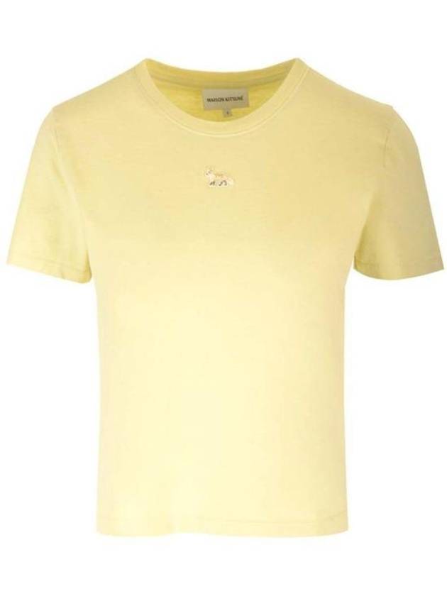 Baby Fox Patch Baby Short Sleeve T-Shirt Chalk Yellow - MAISON KITSUNE - BALAAN 2