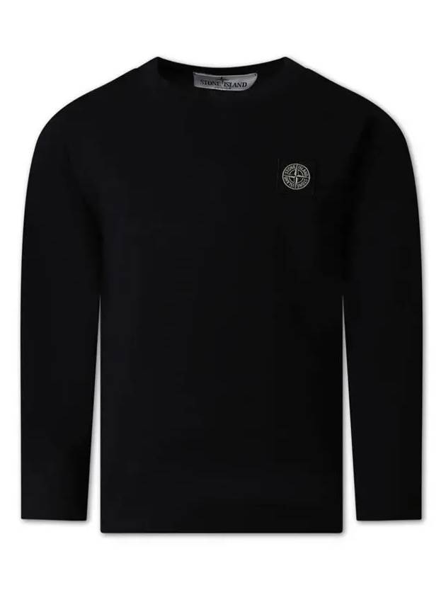 Kids Cotton Jersey Long Sleeve T-Shirt Black - STONE ISLAND - BALAAN 2