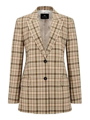 PS Women s Check Pattern Seersucker Jacket Beige - PAUL SMITH - BALAAN 1