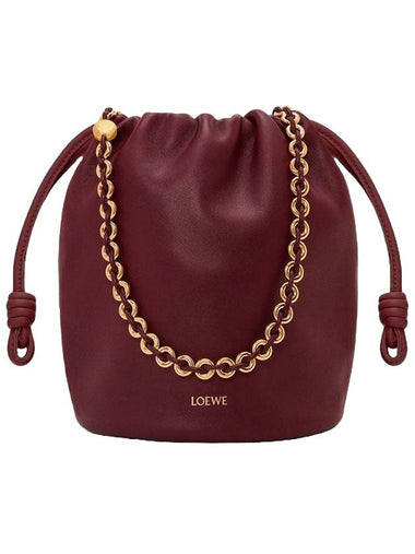 Flamenco Purmelo Nappa Lambskin Bucket Bag Dark Burgundy - LOEWE - BALAAN 1