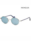 Sunglasses ML0057 14X Mirror Metal Frame Round Blue - MONCLER - BALAAN 1