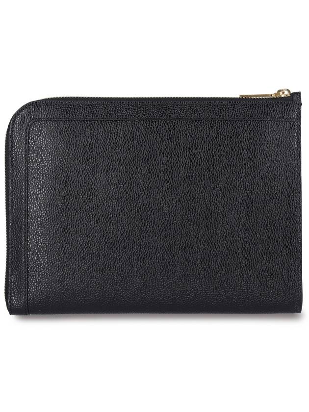 Pebble Minifolio Clutch Bag Black - THOM BROWNE - BALAAN 4