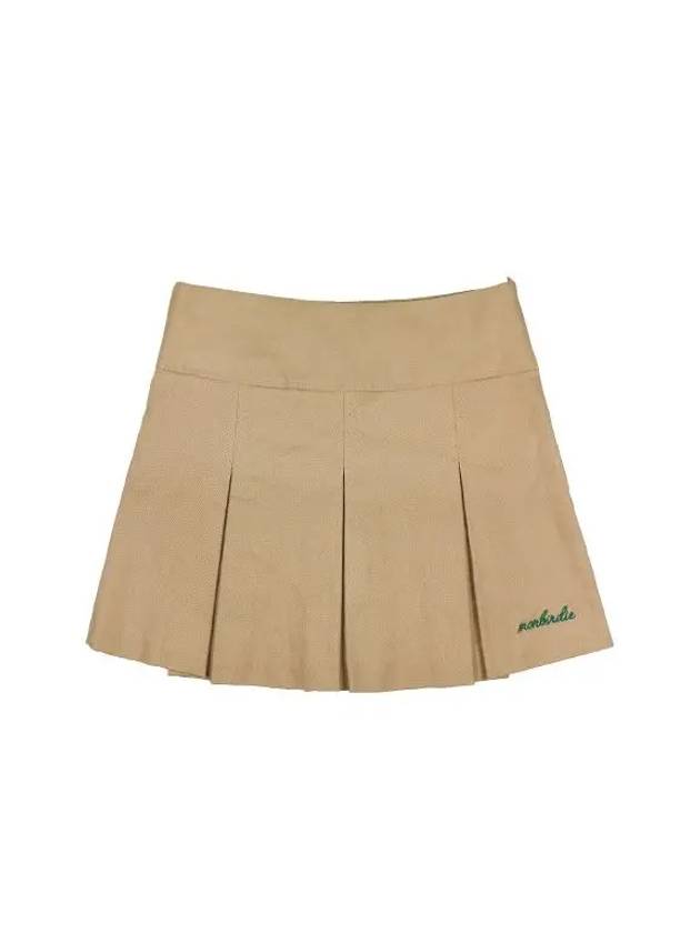 SOFT TOUCH WARM PLEATS Soft brushed embroidery pleated skirtDBEIGE - MONBIRDIE GOLF - BALAAN 2