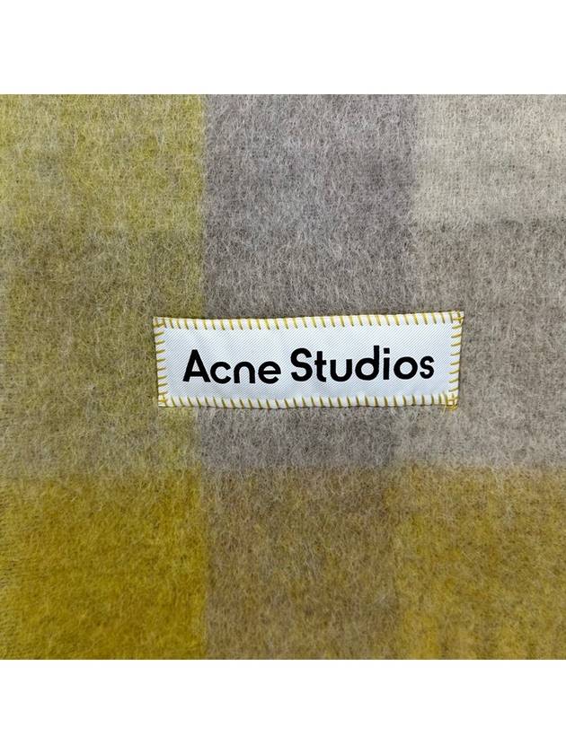 Check Mohair Muffler Beige Yellow - ACNE STUDIOS - BALAAN 4