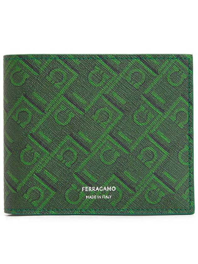 Monogram Half Wallet Verde - SALVATORE FERRAGAMO - BALAAN 2