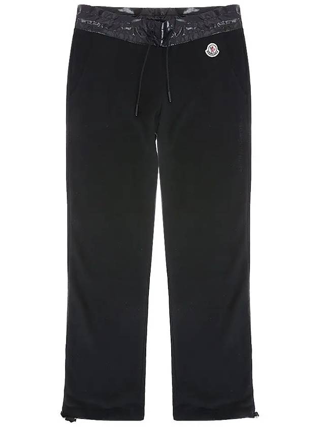 waist panel logo patch straight pants black - MONCLER - BALAAN.