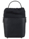 5AC Number Logo Texture Leather Bucket Bag Black - MAISON MARGIELA - BALAAN 6