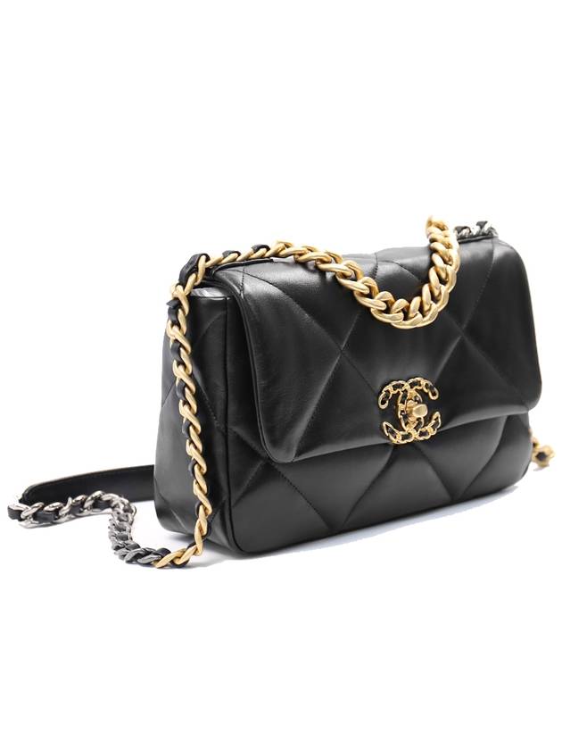 19 Lambskin Medium Hand Cross Bag Black - CHANEL - BALAAN 3