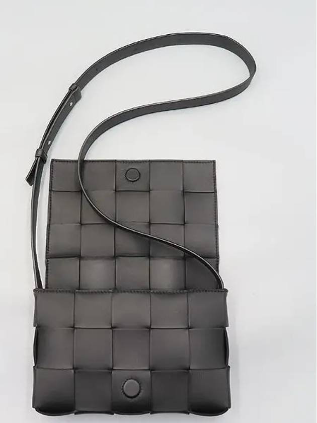 578004 Black Leather Intrecciato Cassette Cross Bag - BOTTEGA VENETA - BALAAN 4