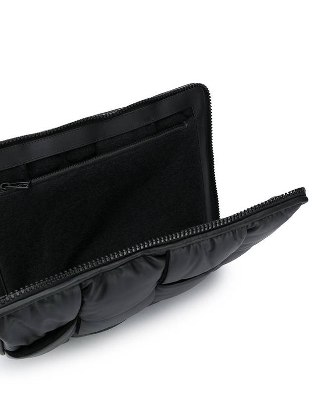 Men's Padded Document  Intrecciato Clutch Bag Black - BOTTEGA VENETA - BALAAN 5