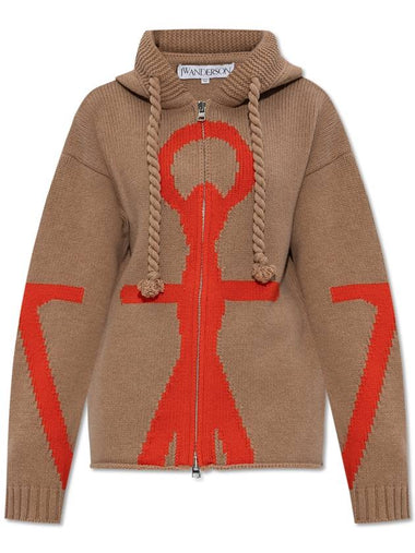 JW Anderson Wool Cardigan, Women's, Beige - JW ANDERSON - BALAAN 1