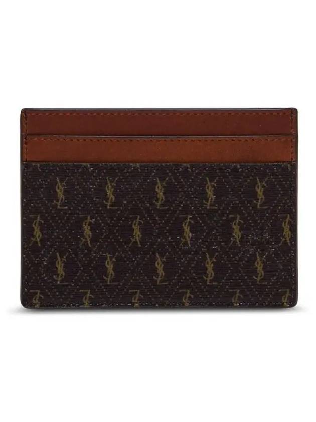 Monogram Canvas Card Wallet Brown - SAINT LAURENT - BALAAN 4