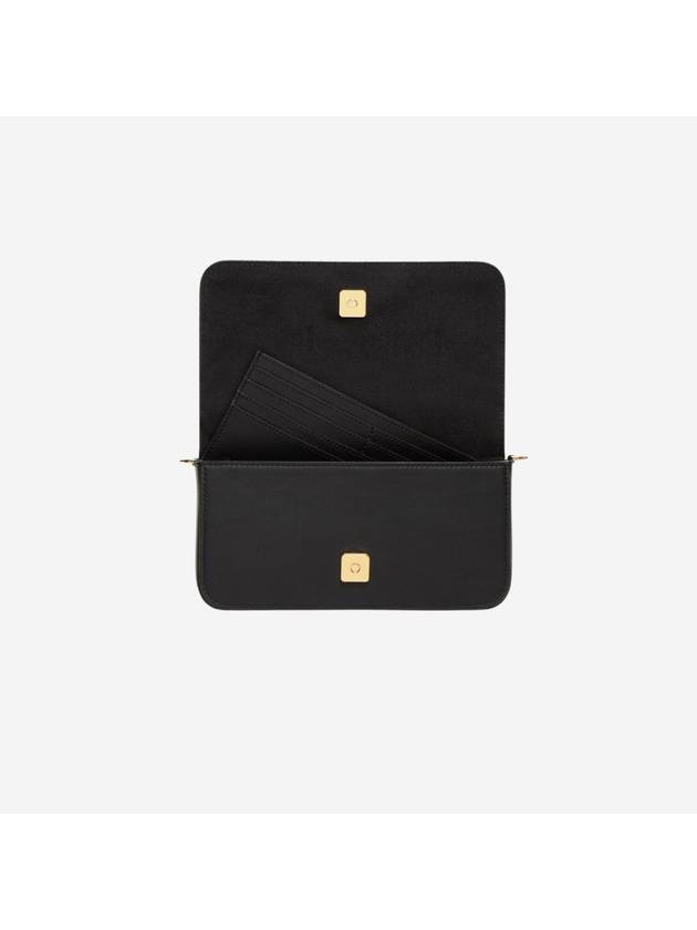 Graphy Chain Leather Long Wallet Black - FENDI - BALAAN 6