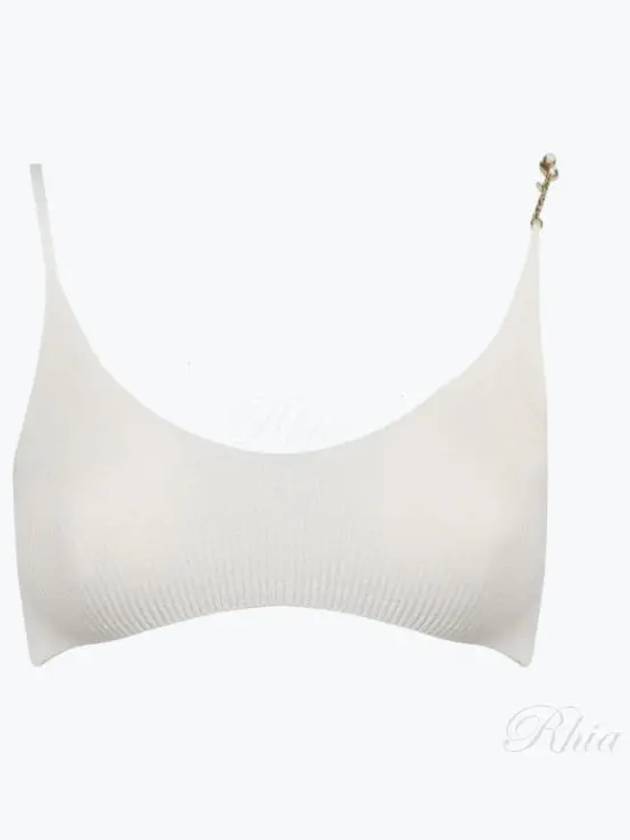 Le Bandeau Pralu Logo Knit Bra White - JACQUEMUS - BALAAN 2