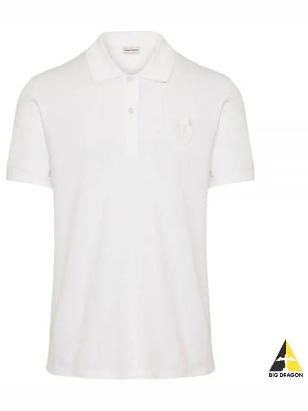 Skull Patch Short Sleeve Polo Shirt White - ALEXANDER MCQUEEN - BALAAN 2