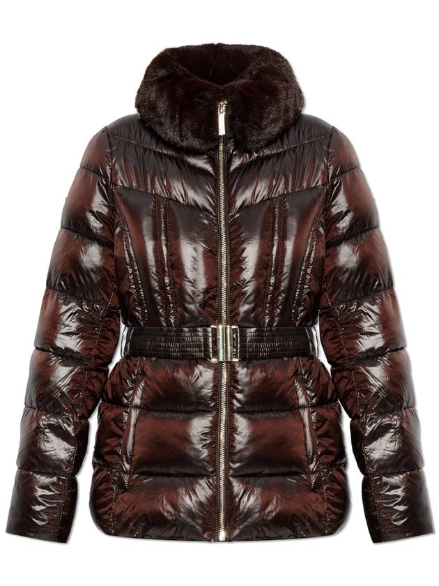 Michael Michael Kors Padded Jacket With Faux Fur, Women's, Brown - MICHAEL KORS - BALAAN 1