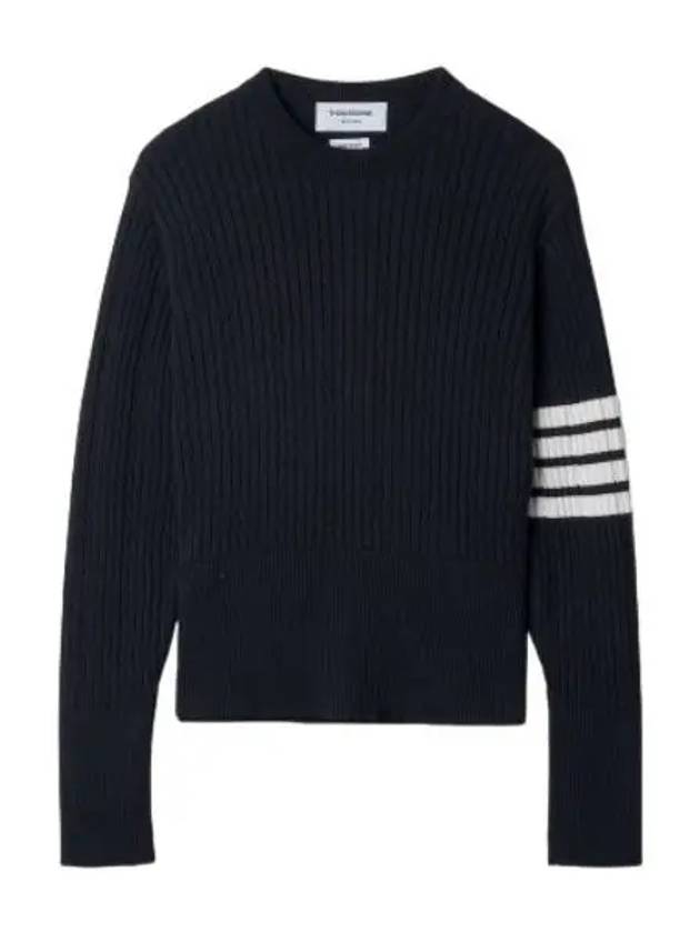 diagonal cable knit navy - THOM BROWNE - BALAAN 1