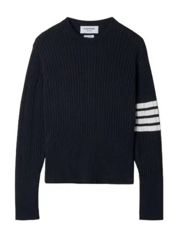 diagonal cable knit navy - THOM BROWNE - BALAAN 1