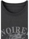 Archive Print Crop Short Sleeve T-Shirt Grey - NOIRER FOR WOMEN - BALAAN 10