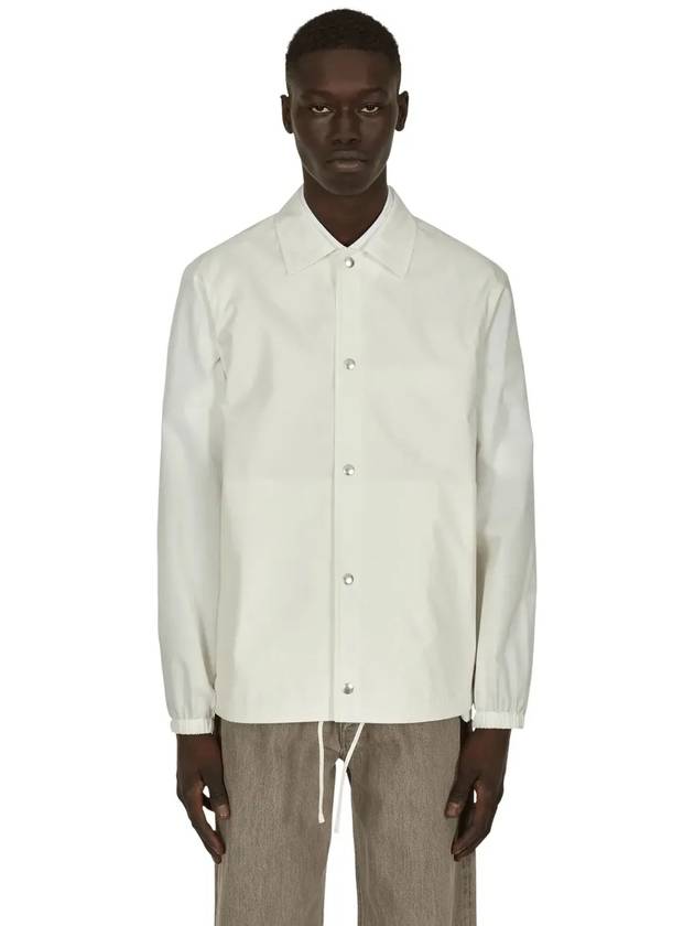 Men's Black Back Logo Waterproof Coach Jacket White - JIL SANDER - BALAAN 5