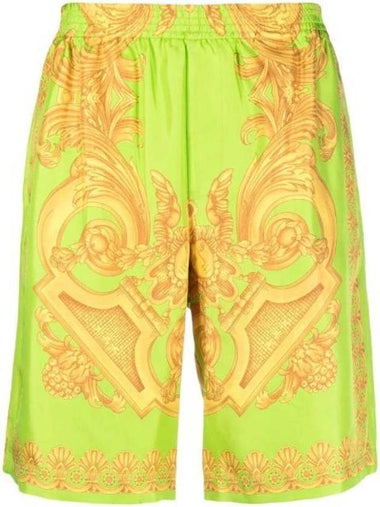 Men's Barocco 660 Silk Shorts Green - VERSACE - BALAAN 1