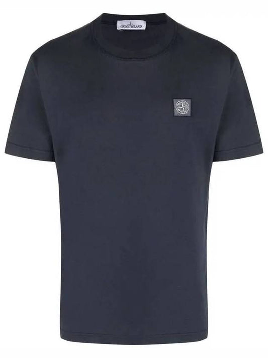 Men's Logo Short Sleeve T-Shirt Navy - STONE ISLAND - BALAAN 2