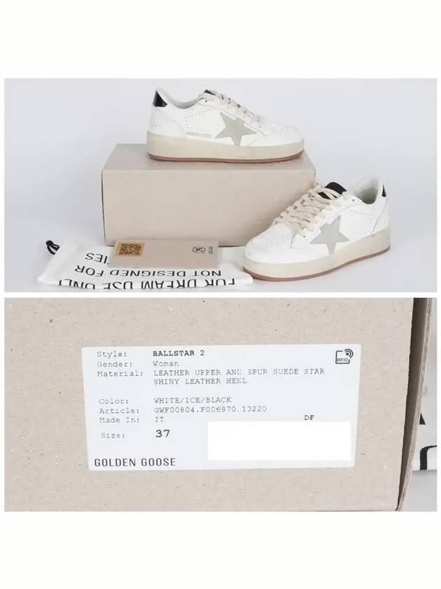 Ball Star 2 Suede Star Heel Tab Low Top Sneakers White - GOLDEN GOOSE - BALAAN 7