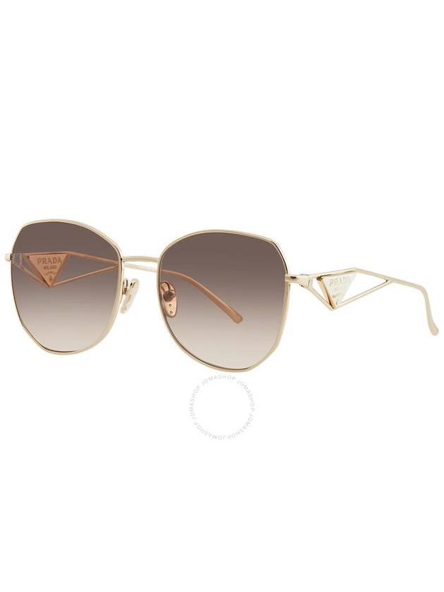 Eyewear Logo Embellished Oversized Frame Sunglasses Brown - PRADA - BALAAN 3