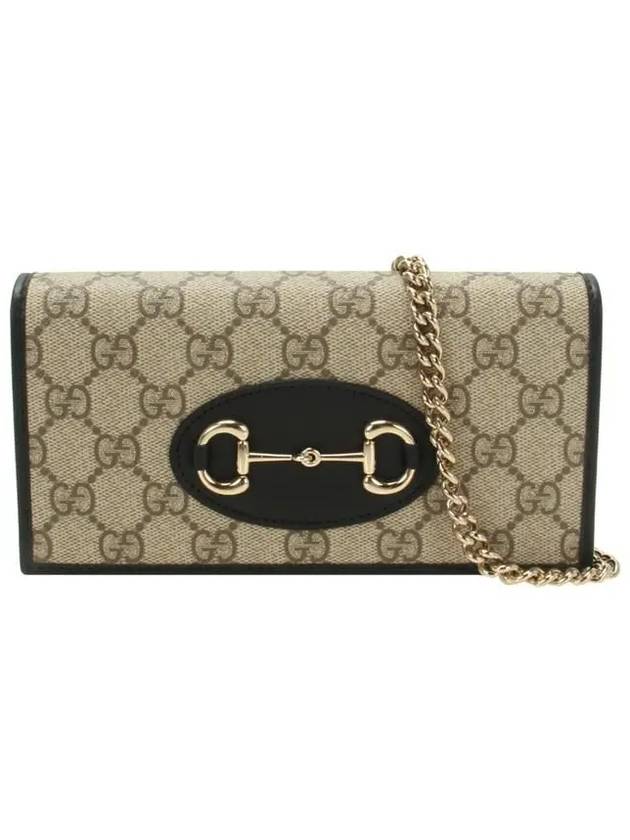 Horsebit 1955 Chain Long Wallet Black Beige - GUCCI - BALAAN 2