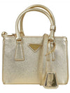 Galleria Saffiano Leather Mini Tote Bag Gold - PRADA - BALAAN 3