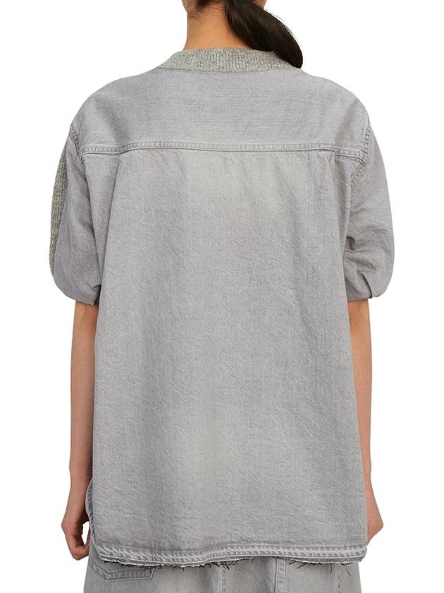 Ribbed knit panel wool t-shirt 2306815 - SACAI - BALAAN 7