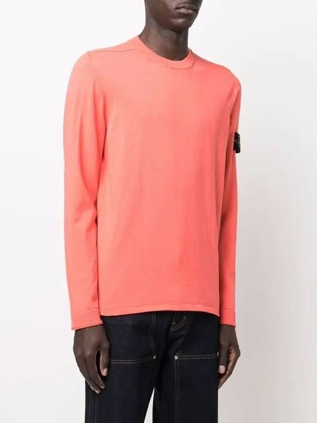 Wappen Patch Crew Neck Knit Top Orange - STONE ISLAND - BALAAN 4