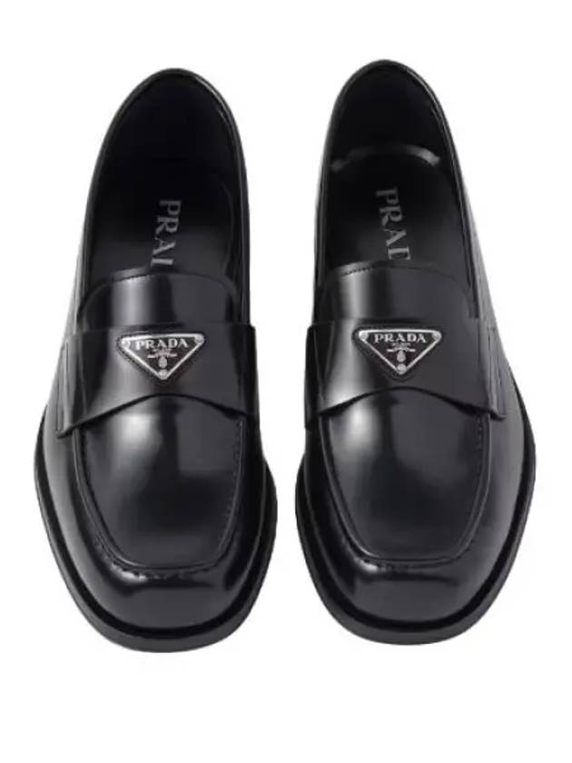 Brushed Leather Loafers Black - PRADA - BALAAN 2