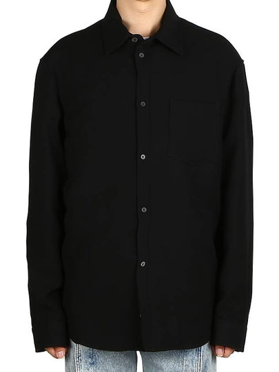 Wool Gabardine Shirt Jacket Black - BALENCIAGA - BALAAN 2