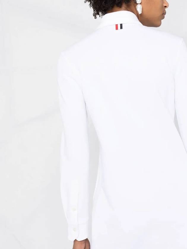 three stripe tab shirt pocket midi dress white - THOM BROWNE - BALAAN.
