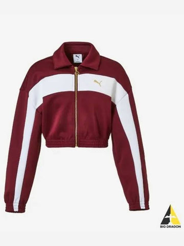 Relaxed cropped track jacket RUBY SHIMMER - PUMA - BALAAN 1