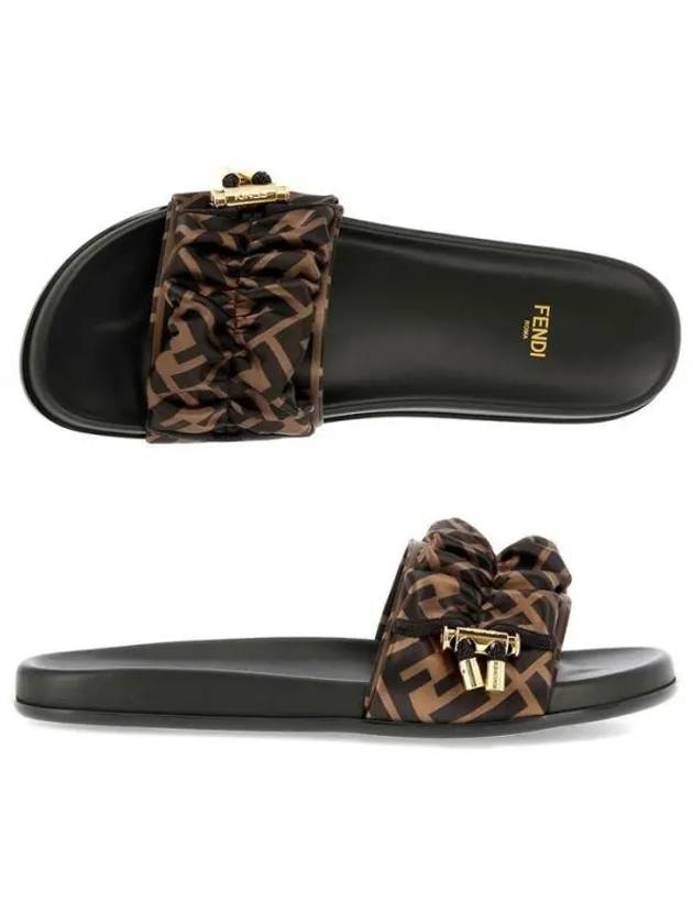 Feel Satin Slippers Brown - FENDI - BALAAN 2