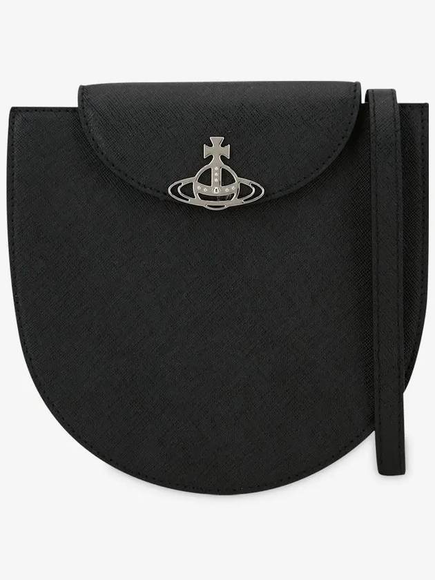 Half Moon Saddle Saffiano Leather Cross Bag Black - VIVIENNE WESTWOOD - BALAAN 4