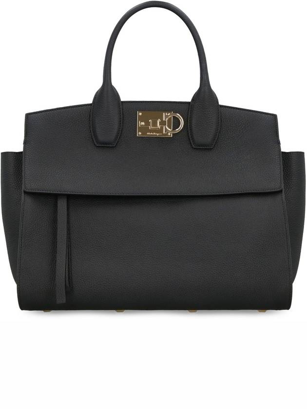 Studio Soft Tote Bag Black - SALVATORE FERRAGAMO - BALAAN 3