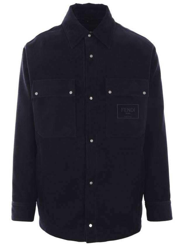 Corduroy Blouson Jacket Navy Blue - FENDI - BALAAN 2