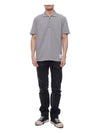 Men's Cotton Pique Center Bag Striped Short Sleeve Polo Shirt Grey - THOM BROWNE - BALAAN 4