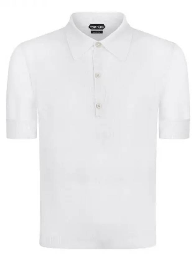 White silk cotton polo shirt 270441 - TOM FORD - BALAAN 1