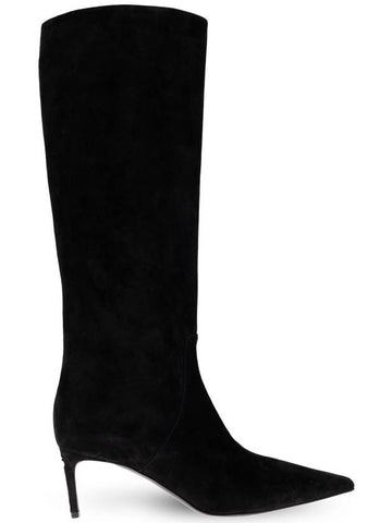 Dolce & Gabbana Suede Heeled Boots, Women's, Black - DOLCE&GABBANA - BALAAN 1