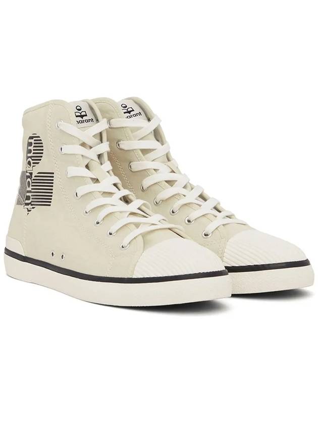 Women's Benkeenh Logo High Top Sneakers Chalk - ISABEL MARANT - BALAAN 2