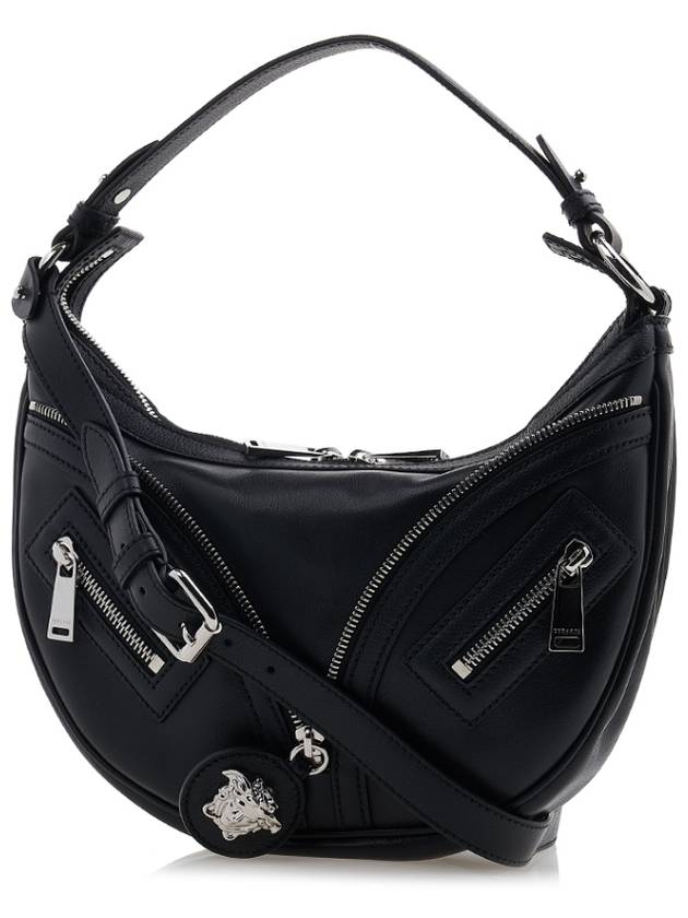 Repeat Small Hobo Shoulder Bag Black - VERSACE - BALAAN 3