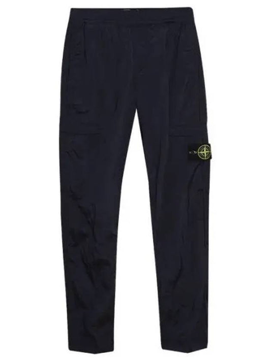 Men's Wappen Patch Nylon Metal Track Pants Navy - STONE ISLAND - BALAAN.